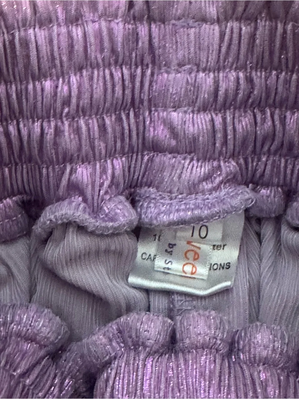 Toddler girls Shimmery Purple Smocked Waist Skirt